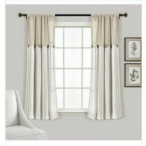 Lush Decor Linen Button Cotton Blend Curtain